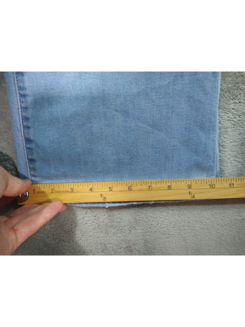 American Eagle Jeans Womens 10 Blue Denim Curvy Super High Rise Flare Distressed - Picture 6 of 10